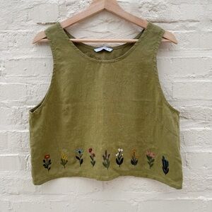 Linenfox | Hand-Embroidered Sadie Top | Medium